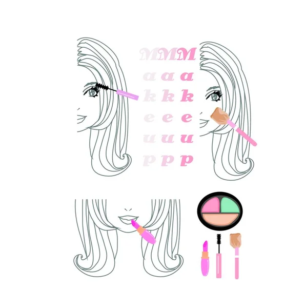 Set Maquillage Fille — Image vectorielle