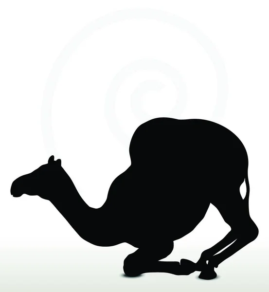 Vector Image Camel Kneeling Pose Isolated White Background — Stock Vector