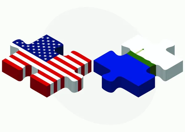 Vektorový Obrázek Usa Navassa Island Vlajky Puzzle Izolované Bílém Pozadí — Stockový vektor