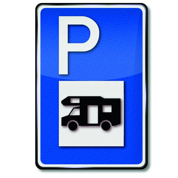 Bus Parking Sign Isolated White Background — Stock Vector