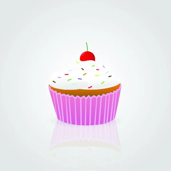 Illustration Eines Bunten Cupcake Isoliert Auf Einem Hellen Hintergrund — Stockvektor