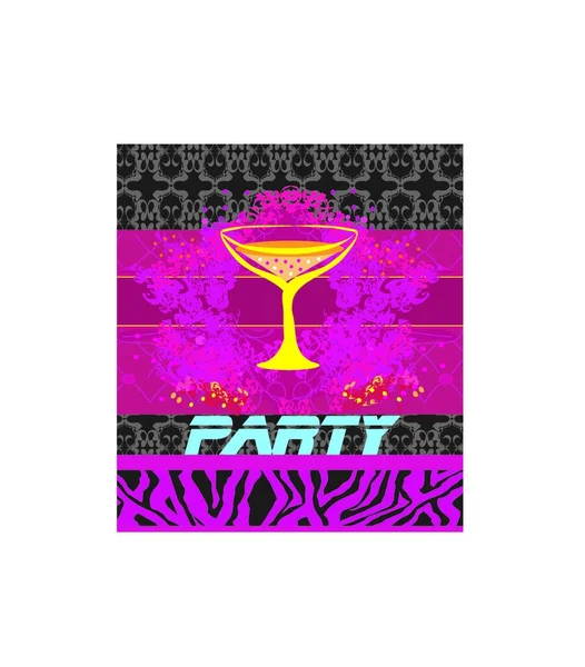 Cocktail Party Invito Card — Vettoriale Stock