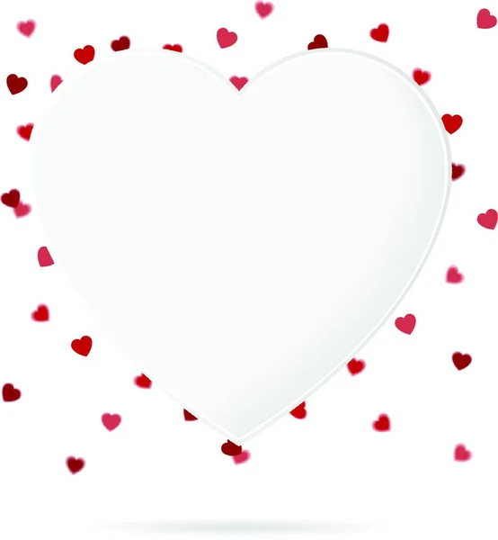 Emblème Coeur Avec Confettis Arrière Plan — Image vectorielle