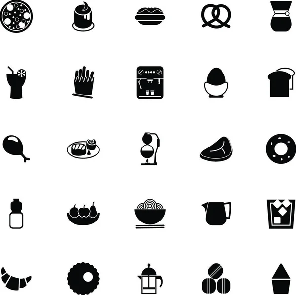 Iconos Comida Fácil Sobre Fondo Blanco Vector Stock — Vector de stock