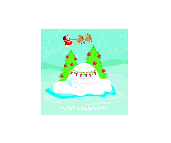 Christmas Igloo Вечер — стоковый вектор