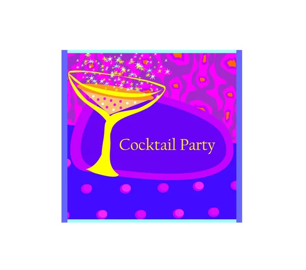 Cocktailparty Uitnodigingskaart — Stockvector