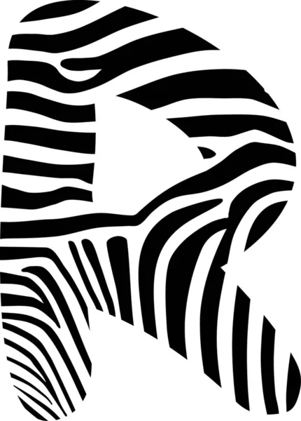 Lettertype Made Zebra Camouflage Letter — Stockvector