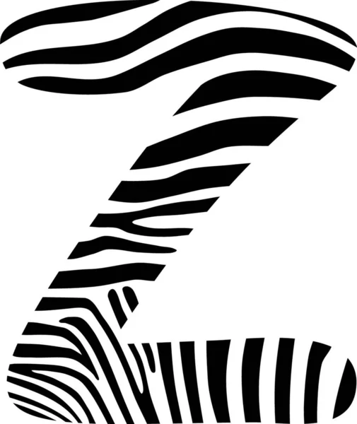 Lettertype Made Zebra Camouflage Letter — Stockvector