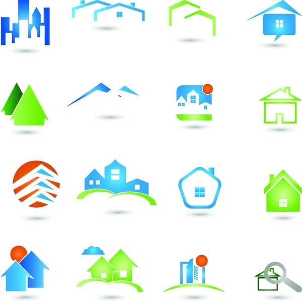 Logotipos Coleção Imóveis Casas —  Vetores de Stock
