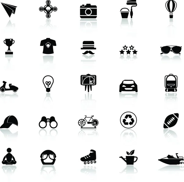 Hipster Icons Reflect White Background Stock Vector — Stock Vector