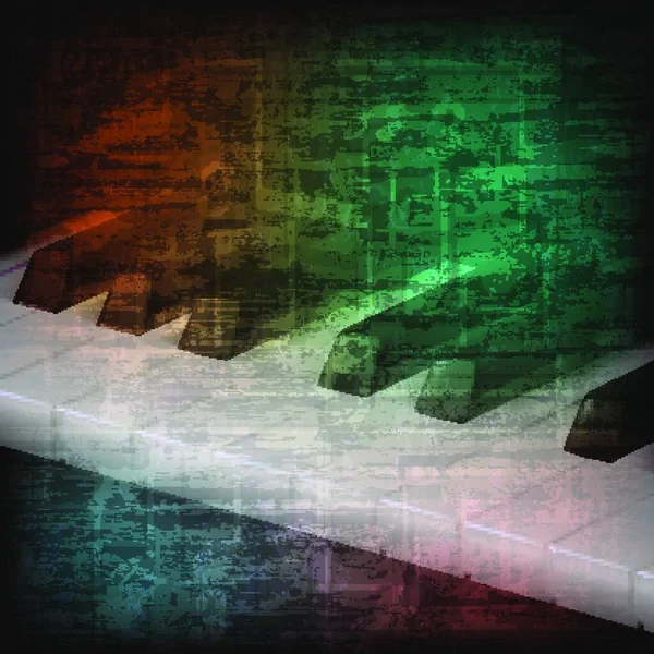 Abstrait Fond Musique Grunge Avec Touches Piano — Image vectorielle