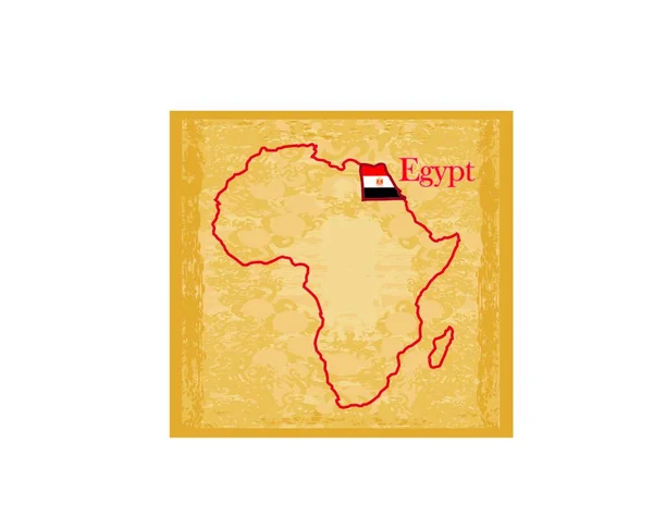 Egypt Faktiska Vintage Politisk Karta Över Afrika — Stock vektor