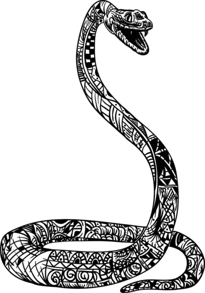 Διάνυσμα Zentangle Φίδι Απομονώνονται Φόντο — Διανυσματικό Αρχείο