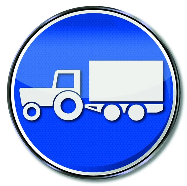 Tractor Escudo Tráfico Cosecha — Vector de stock