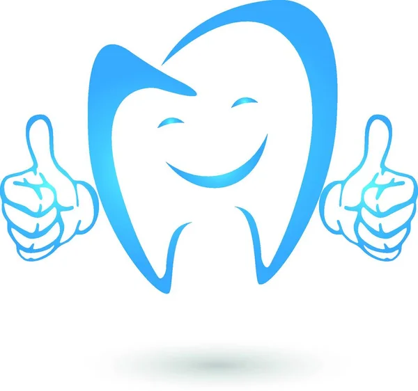 Tanden Met Handen Logo Glimlach Tanden — Stockvector