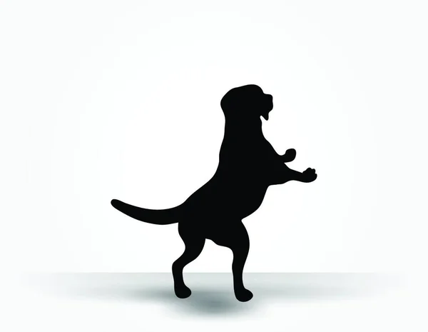 Vektorbild Hundesilhouette Standardpose Isoliert Auf Weißem Hintergrund — Stockvektor