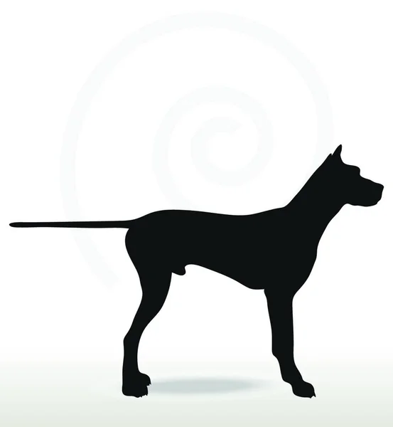 Vektorbild Hundesilhouette Ruhiger Pose Isoliert Auf Weißem Hintergrund — Stockvektor