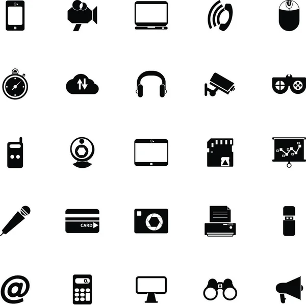 Gadget Pictogrammen Witte Achtergrond Voorraad Vector — Stockvector