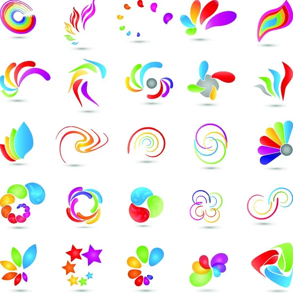 Kolekcja Spirali Logo Multimedia — Wektor stockowy