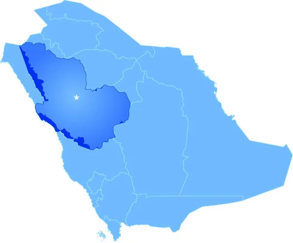 サウジアラビアの地図アル マディーナ地域は 白い背景に隔離され 引き抜かれています — ストックベクタ