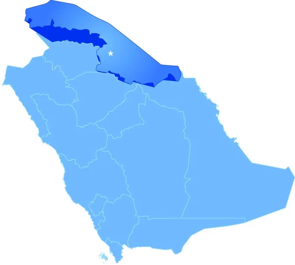 Карта Саудовской Аравии Региона Северных Границ Выдернута Изолирована Белом Фоне — стоковый вектор