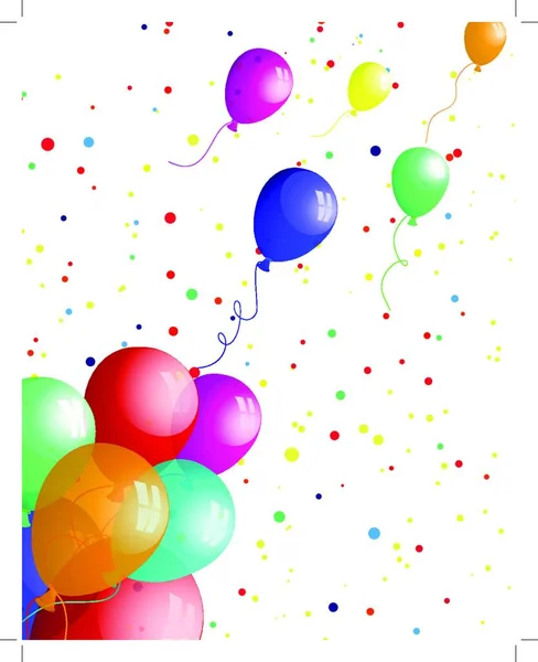 彩色气球在空中飘扬 具有透明度的Eps 10矢量说明 — 图库矢量图片