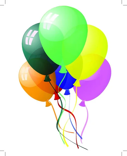 彩色气球在空中飘扬 具有透明度的Eps 10矢量说明 — 图库矢量图片