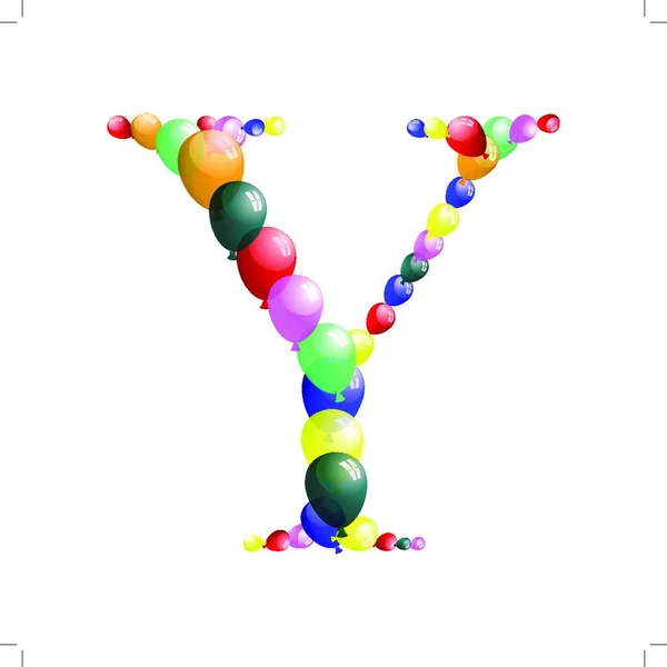 Lettre Alphabets Ballon Couleur Illustration Vectorielle Eps Avec Transparence — Image vectorielle