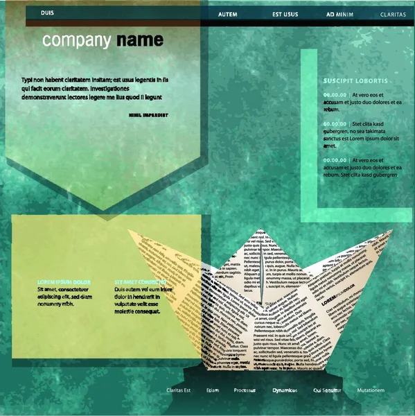 Web Sitesi Için Kağıt Tekne Şablonu — Stok Vektör