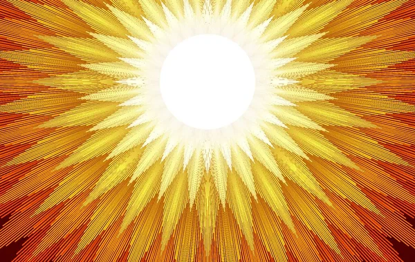 Güneş Doğduğunda Altın Sarı Işık Huzmeleri Yayılır — Stok Vektör