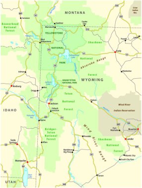 Greater Yellowstone Ecosystem map clipart