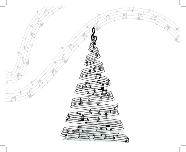 Personal Notas Musicales Las Navidades Fir Ilustración Del Vector Eps — Vector de stock