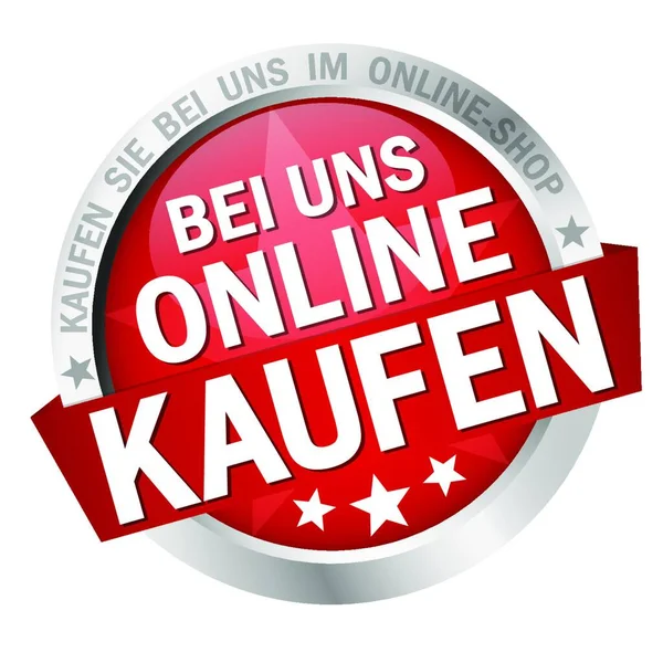 Farbige Taste Mit Banner Und Text Hier Online Kaufen — Stockvektor