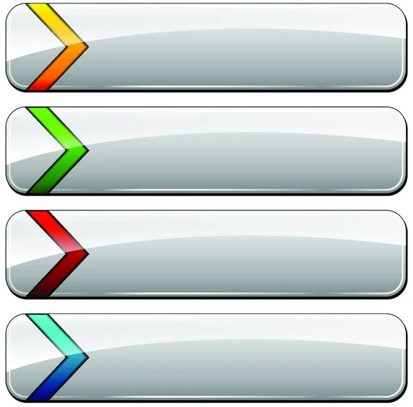 Ilustração Quatro Botões Web Branco Conjunto — Vetor de Stock