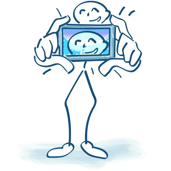 Chiffre Bâton Avec Selfie — Image vectorielle