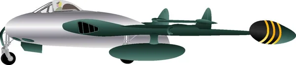 Ancien Combattant Twin Boom Jet Fighter Isolé Sur Blanc — Image vectorielle