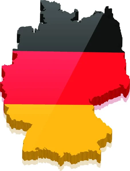 德国地图 带有德国色 存量矢量3D — 图库矢量图片