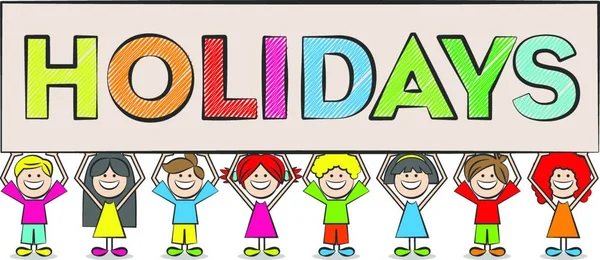 Kids Holidays Sign — Stock Vector