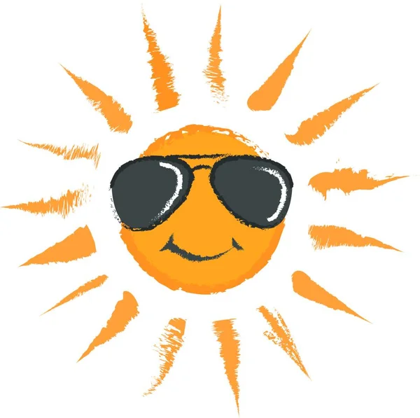 The sun with sunglasses and moustache. Vector illustration. Stock Vector |  Adobe Stock