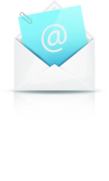添付ファイル付き電子メールアイコン 紙クリップ付き封筒 — ストックベクタ