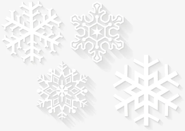 Snowflake Set Vinterdesignelement Vektorillustration — Stock vektor