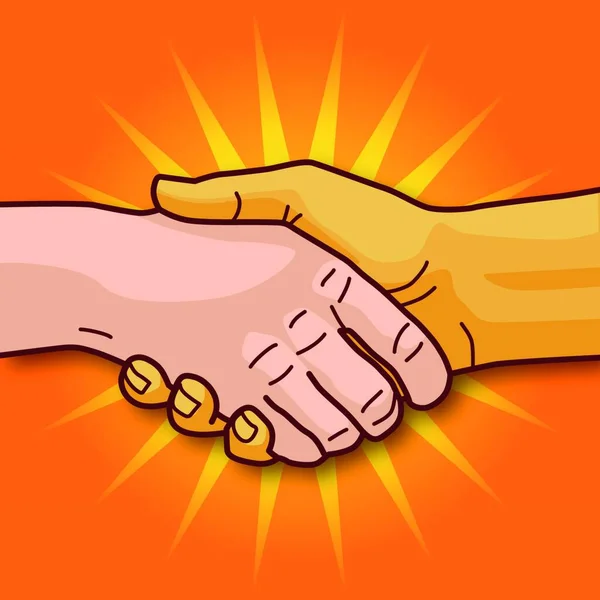 Hands Shaking Hands Economic Cooperation — Stock Vector