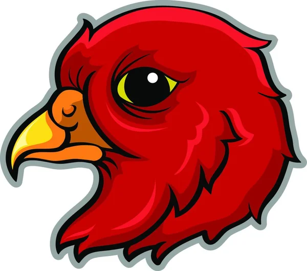 Uma Ilustração Pássaro Cabeça Vermelha — Vetor de Stock