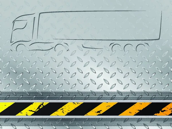 带轮轨和卡车轮廓线的工业背景设计 — 图库矢量图片