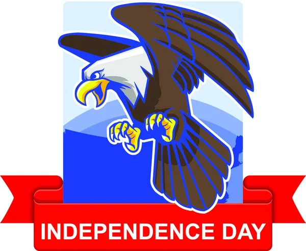 向美国独立日的简单徽章致意 — 图库矢量图片