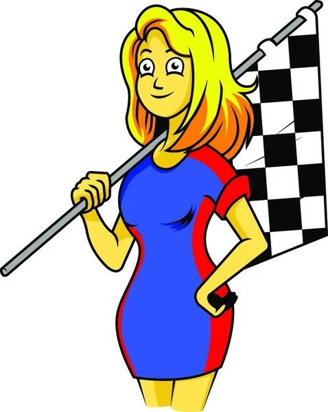 Wektor Ilustracja Wyścigu Dziewczyna — Wektor stockowy