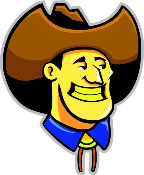 Vaquero Con Dientes Amarillos — Vector de stock