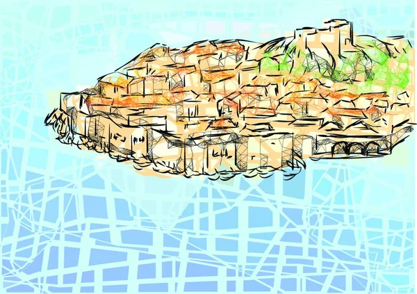 Dubrovnik Vagyok Elvont Város Több Színű Elvont Háttér — Stock Vector