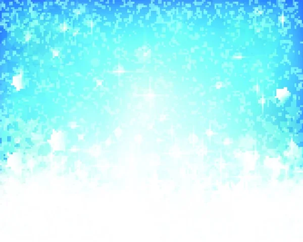 Εορταστική Μπλε Λευκό Φόντο Αστέρια Νιφάδες Χιονιού Από Την Εστίαση — Διανυσματικό Αρχείο