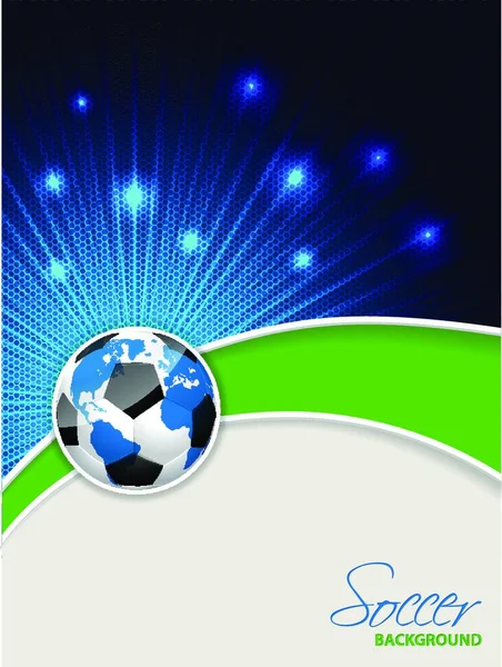 Abstraktes Design Der Fußball Broschüre Mit Platzendem Kartenball — Stockvektor